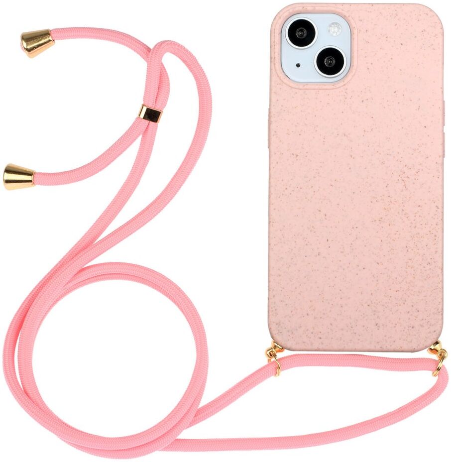 Apple iPhone 15 Hoesje Flexibel TPU met Koord Back Cover Roze afbeelding 1