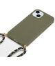 Apple iPhone 15 Hoesje Flexibel TPU met Koord Back Cover Groen