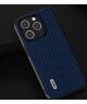 ABEEL Carbon Fiber Apple iPhone 15 Pro Hoesje Back Cover Blauw