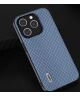 ABEEL Carbon Fiber Appel iPhone 15 Pro Hoesje Back Cover Lichtblauw