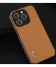 ABEEL Carbon Apple iPhone 15 Pro Max Hoesje Back Cover Lichtbruin