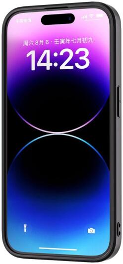 ABEEL Nappa Apple iPhone 15 Pro Max Hoesje Leer Back Cover Zwart afbeelding 2