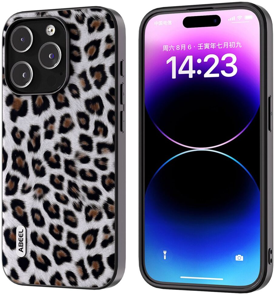 ABEEL Luipaard Apple iPhone 15 Pro Max Hoesje Back Cover Zilver afbeelding 1