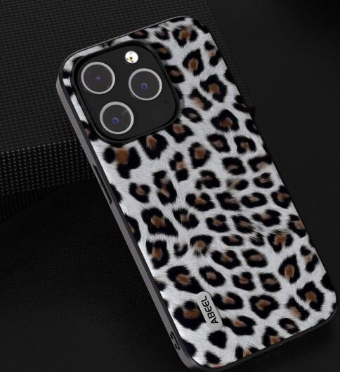 ABEEL Luipaard Apple iPhone 15 Pro Max Hoesje Back Cover Zilver afbeelding 2