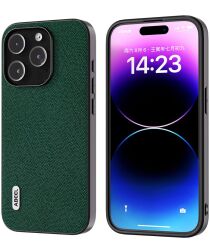 ABEEL Cross Apple iPhone 15 Pro Hoesje Leer Back Cover Groen