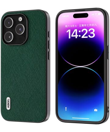 ABEEL Cross Apple iPhone 15 Pro Hoesje Leer Back Cover Groen Hoesjes