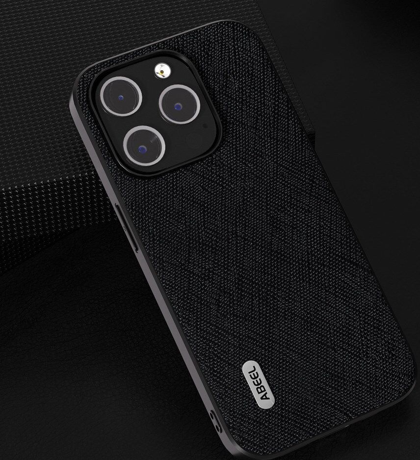 ABEEL Cross Apple iPhone 15 Pro Hoesje Leer Back Cover Zwart afbeelding 2