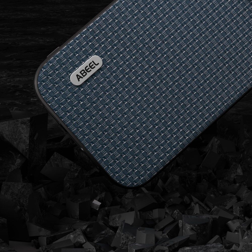 ABEEL Frosted Apple iPhone 15 Pro Hoesje Leer Back Cover Blauw afbeelding 3