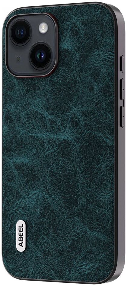 ABEEL Litchi Apple iPhone 15 Plus Hoesje Back Cover Dreamy Blauw afbeelding 1
