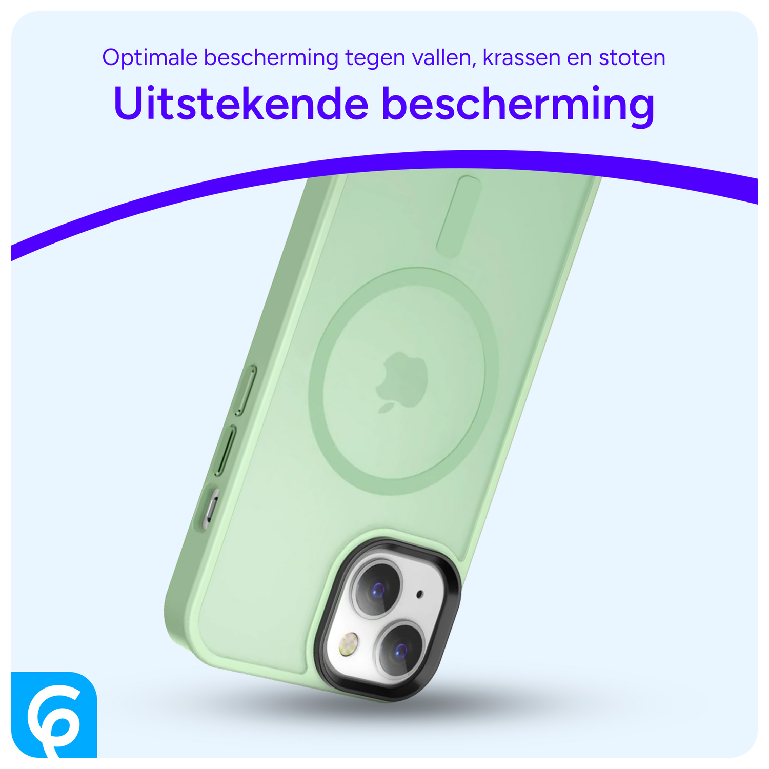 Apple iPhone 15 Hoesje met MagSafe Back Cover Matte Groen afbeelding 4