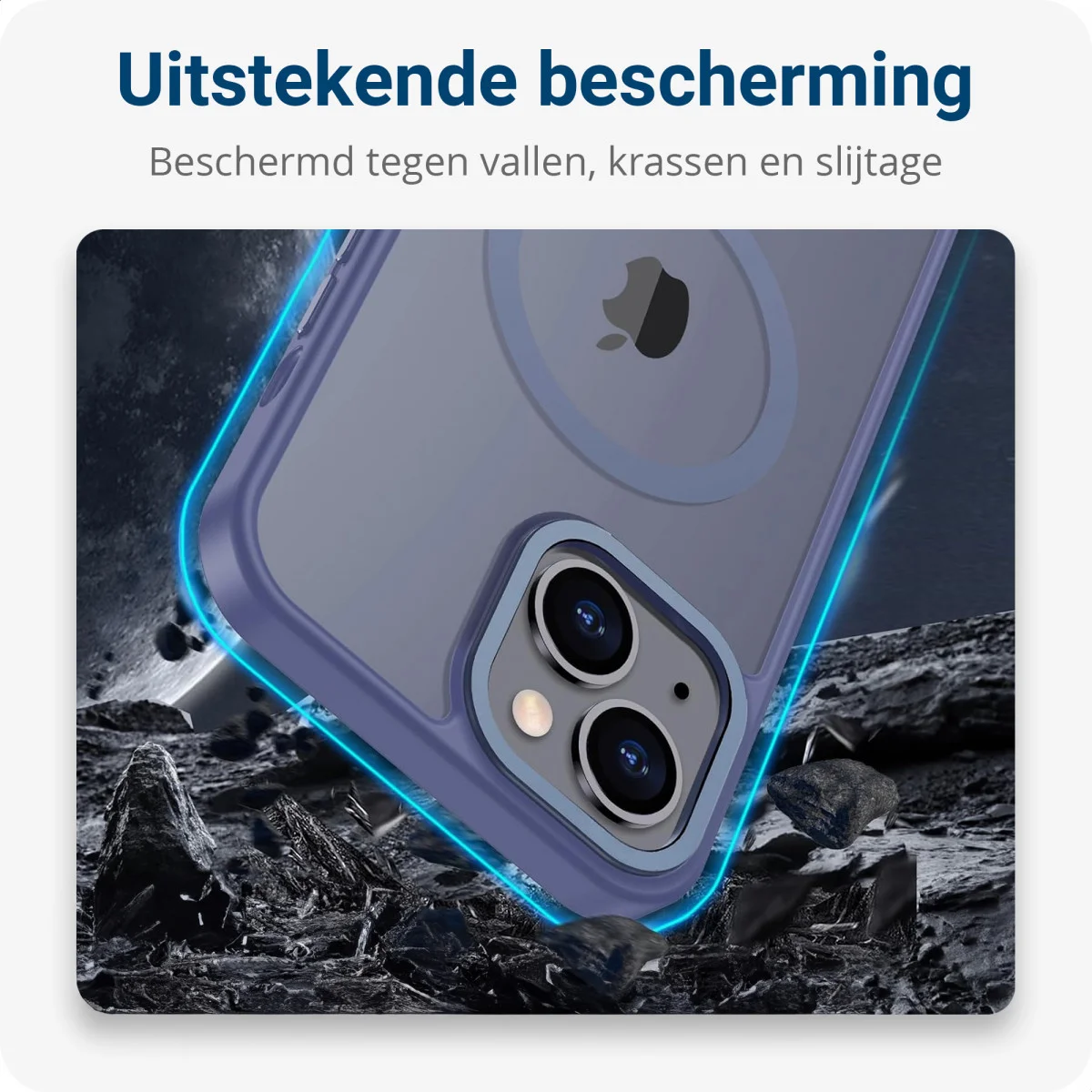 Apple iPhone 15 Plus Hoesje met MagSafe Back Cover Matte Blauw afbeelding 5