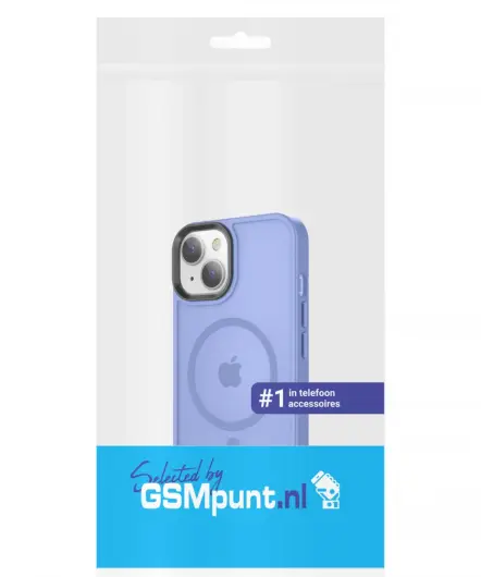 Apple iPhone 15 Plus Hoesje met MagSafe Back Cover Matte Blauw afbeelding 6