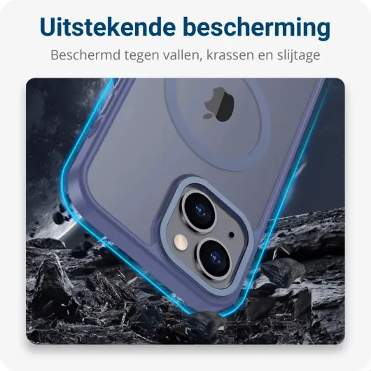 Apple iPhone 15 Plus Hoesje met MagSafe Back Cover Matte Blauw afbeelding 5