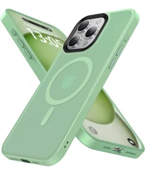 Apple iPhone 15 Pro Hoesje met MagSafe Back Cover Matte Groen