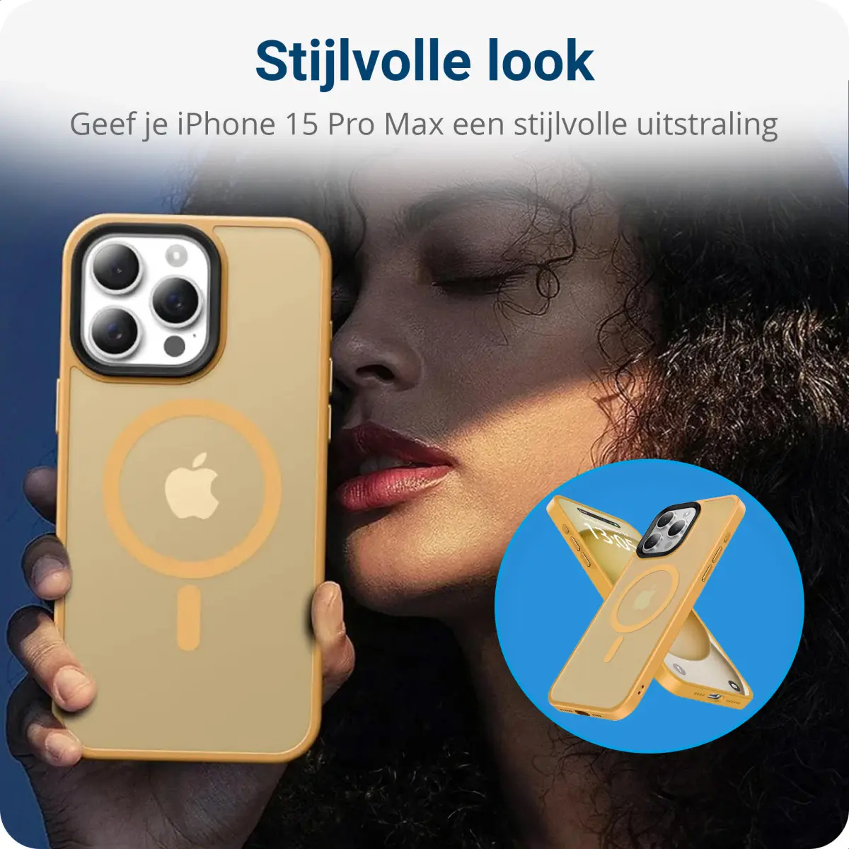 iPhone 15 Pro Max Hoesje met MagSafe Back Cover Matte Oranje afbeelding 2