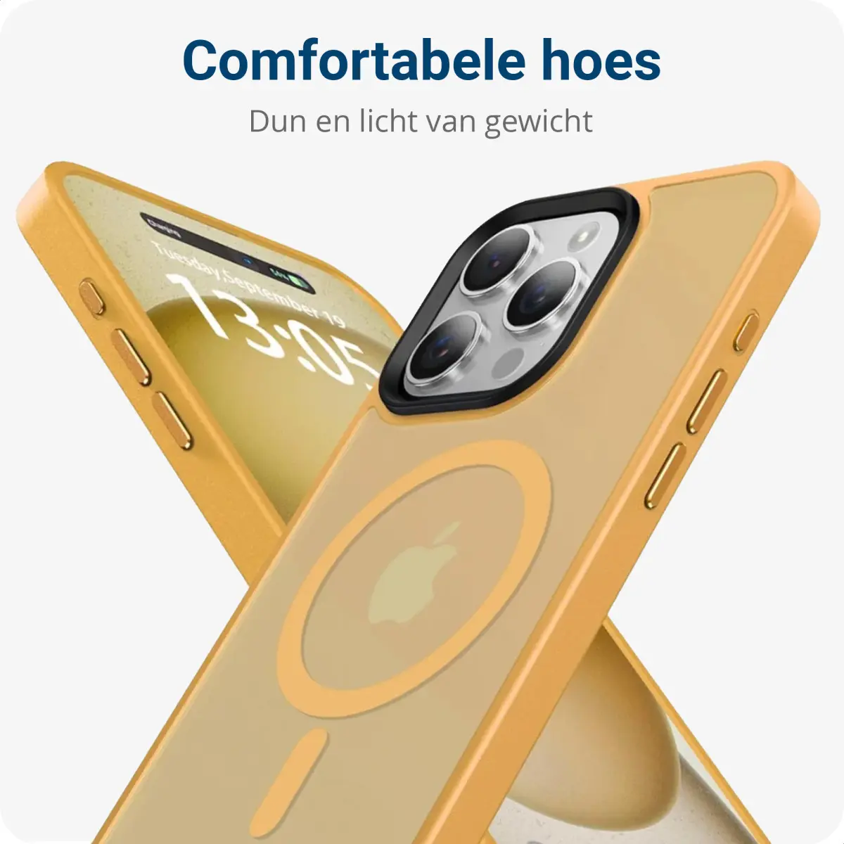 iPhone 15 Pro Max Hoesje met MagSafe Back Cover Matte Oranje afbeelding 4