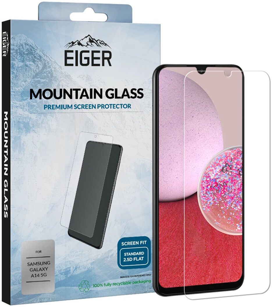 Eiger Samsung Galaxy A14 Screen Protector Tempered Glass Case Friendly afbeelding 1