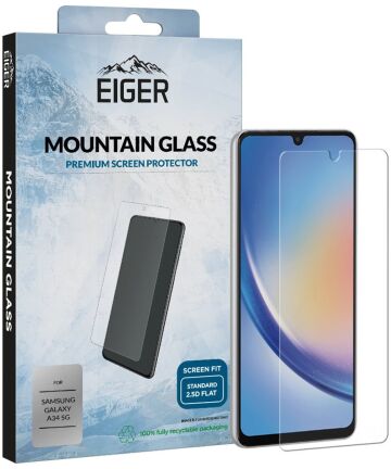 Eiger Samsung Galaxy A34 Screen Protector Tempered Glass Case Friendly Screen Protectors