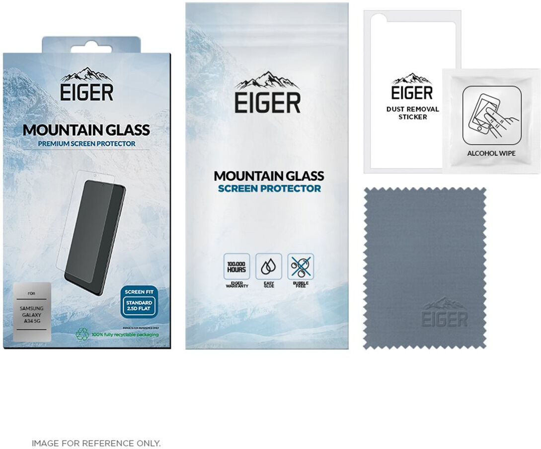 Eiger Samsung Galaxy A34 Screen Protector Tempered Glass Case Friendly afbeelding 4