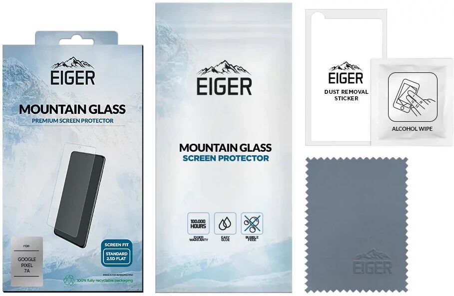 Eiger Google Pixel 7a Screen Protector Tempered Glass Case Friendly afbeelding 4