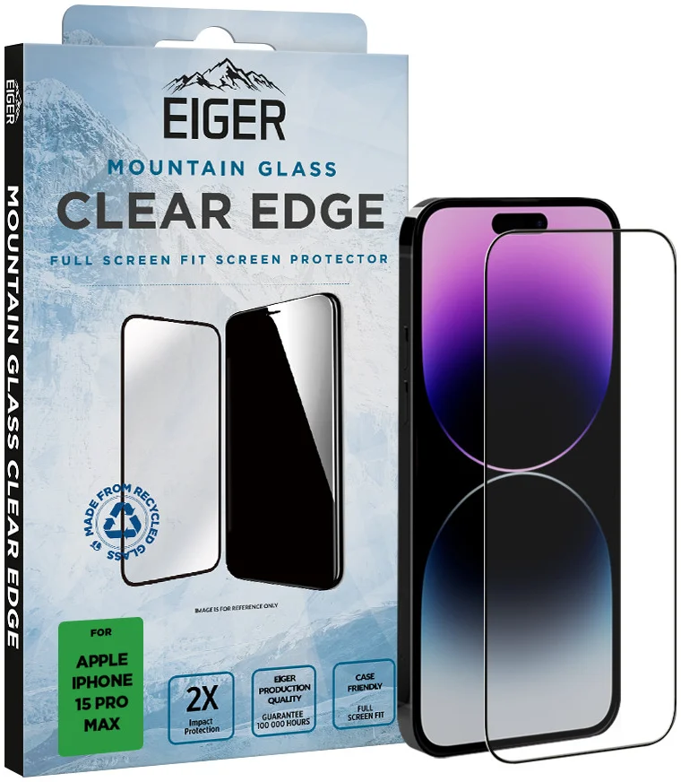 Eiger Mountain Glass Edge Apple iPhone 15 Pro Max Screen Protector afbeelding 1