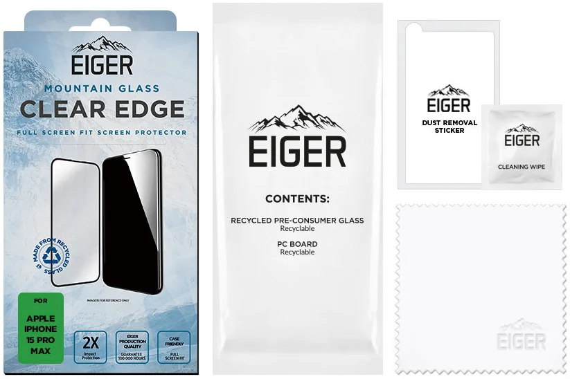 Eiger Mountain Glass Edge Apple iPhone 15 Pro Max Screen Protector afbeelding 4