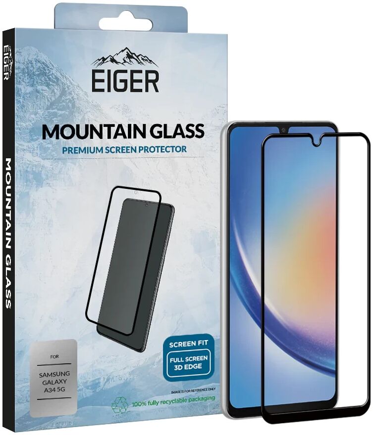 Eiger Samsung Galaxy A34 Screen Protector 3D Tempered Glass afbeelding 1
