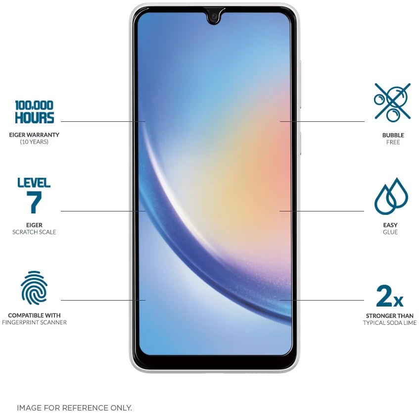 Eiger Samsung Galaxy A34 Screen Protector 3D Tempered Glass afbeelding 3