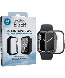 Eiger Mountain Glass Full Case Apple Watch 8/7 41MM Hoesje Zwart