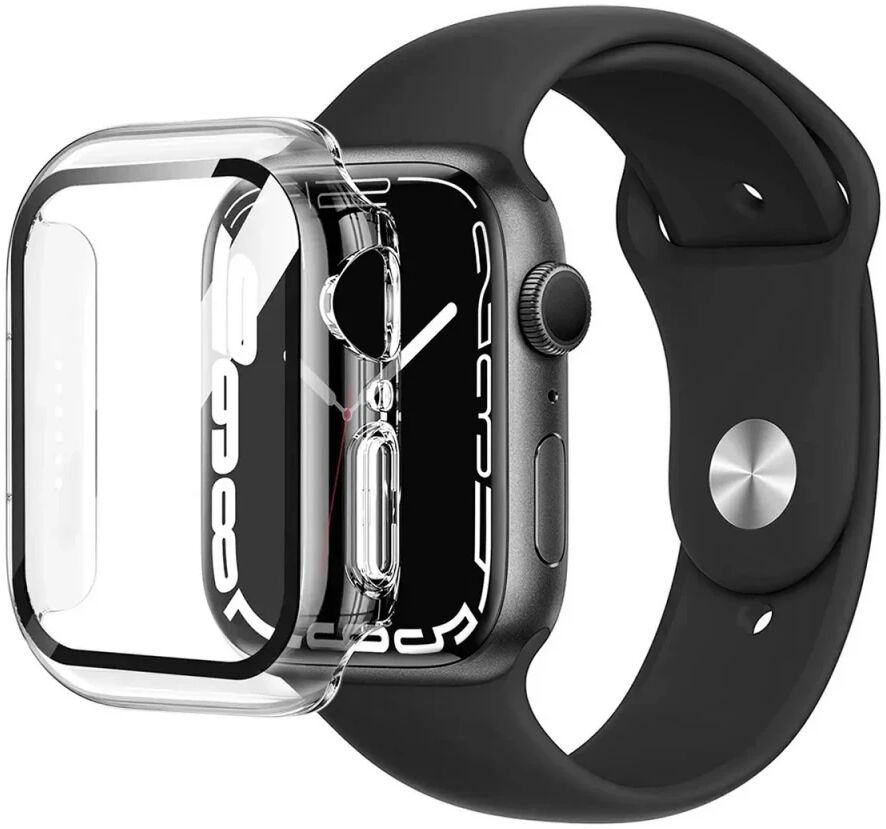 Eiger Mountain Glass Full Case - Apple Watch 7/8/9 41MM Hoesje - Transparant afbeelding 2
