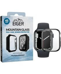 Eiger Mountain Glass Full Case Apple Watch 8/7 45MM Hoesje Zwart
