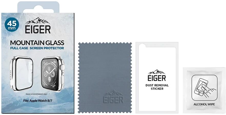 Eiger Mountain Glass Full Case - Apple Watch 7/8/9 45MM Hoesje - Transparant afbeelding 4