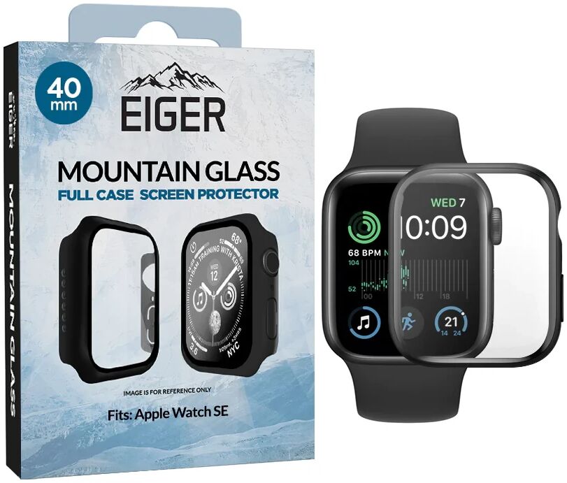 Eiger Mountain Glass Full Case - Apple Watch SE 40MM Hoesje - Zwart afbeelding 1