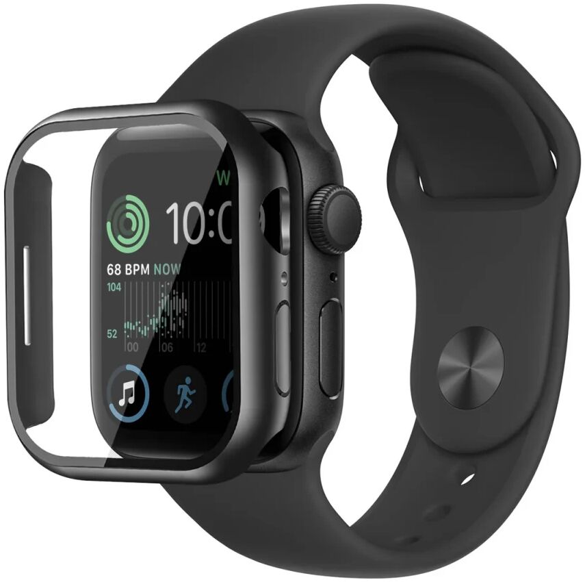 Eiger Mountain Glass Full Case -  Apple Watch SE 44MM Hoesje - Zwart afbeelding 2