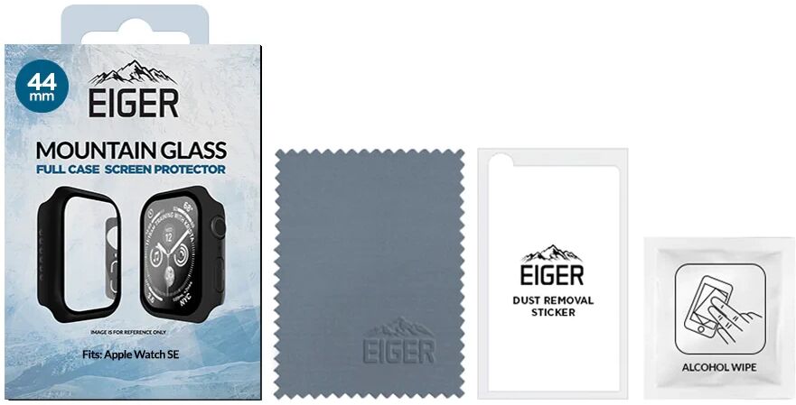 Eiger Mountain Glass Full Case -  Apple Watch SE 44MM Hoesje - Zwart afbeelding 4