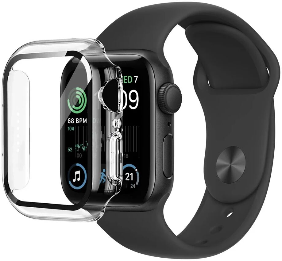 Eiger Mountain Glass Full Case - Apple Watch SE 44MM Hoesje - Transparant afbeelding 2