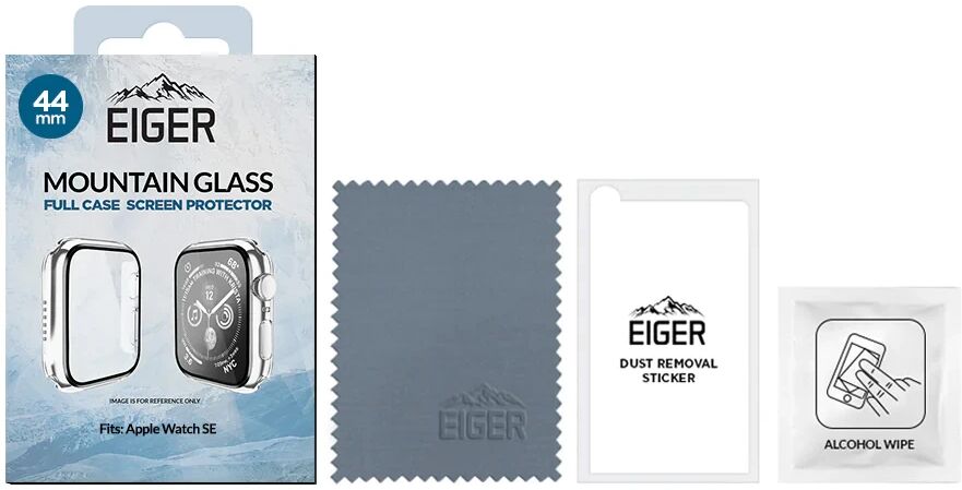 Eiger Mountain Glass Full Case - Apple Watch SE 44MM Hoesje - Transparant afbeelding 4
