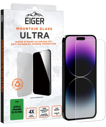 Eiger Mountain Glass ULTRA Apple iPhone 15 / 15 Pro Tempered Glass Screen Protectors