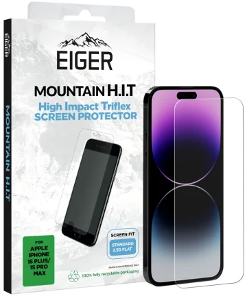 Eiger Mountain H.I.T iPhone 15 Plus / 15 Pro Max Scherm Folie (1-Pack) Screen Protectors
