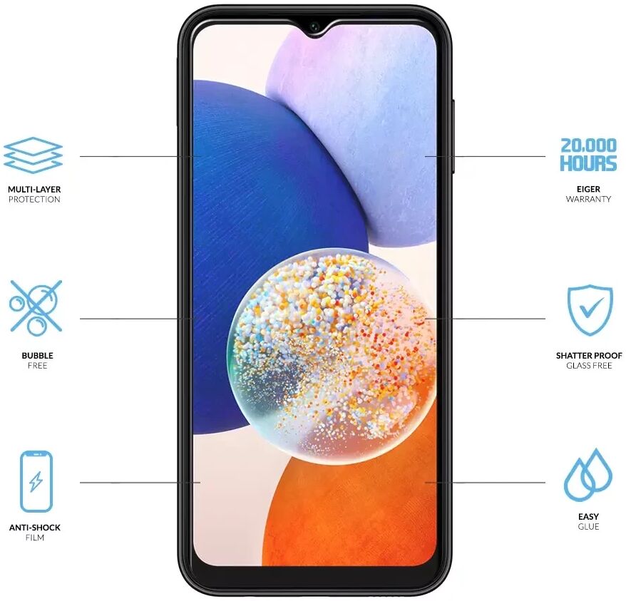 Eiger Mountain H.I.T. Samsung Galaxy A14 Screen Protector Folie 1-Pack afbeelding 2