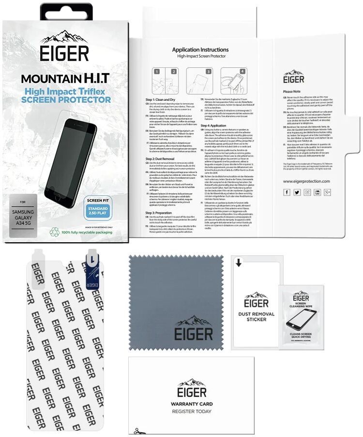 Eiger Mountain H.I.T. Samsung Galaxy A34 Screen Protector Folie 1-Pack afbeelding 4