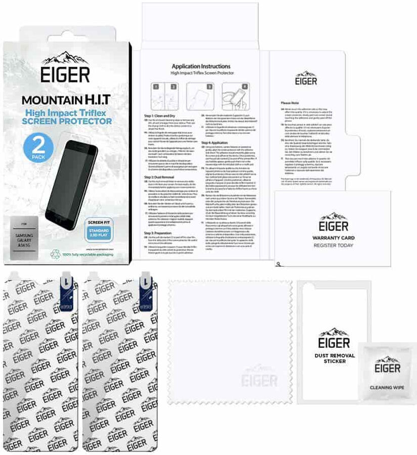 Eiger Mountain H.I.T. Samsung Galaxy A14 Screen Protector Folie 2-Pack afbeelding 4