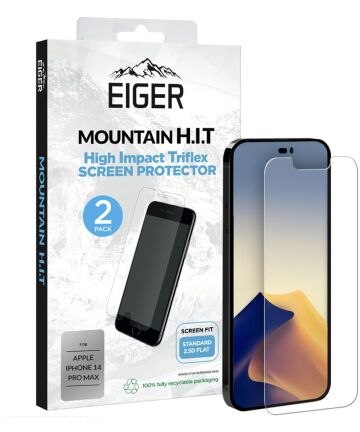 Eiger Mountain H.I.T. Apple iPhone 14 Pro Max Scherm Folie (2-Pack) Screen Protectors