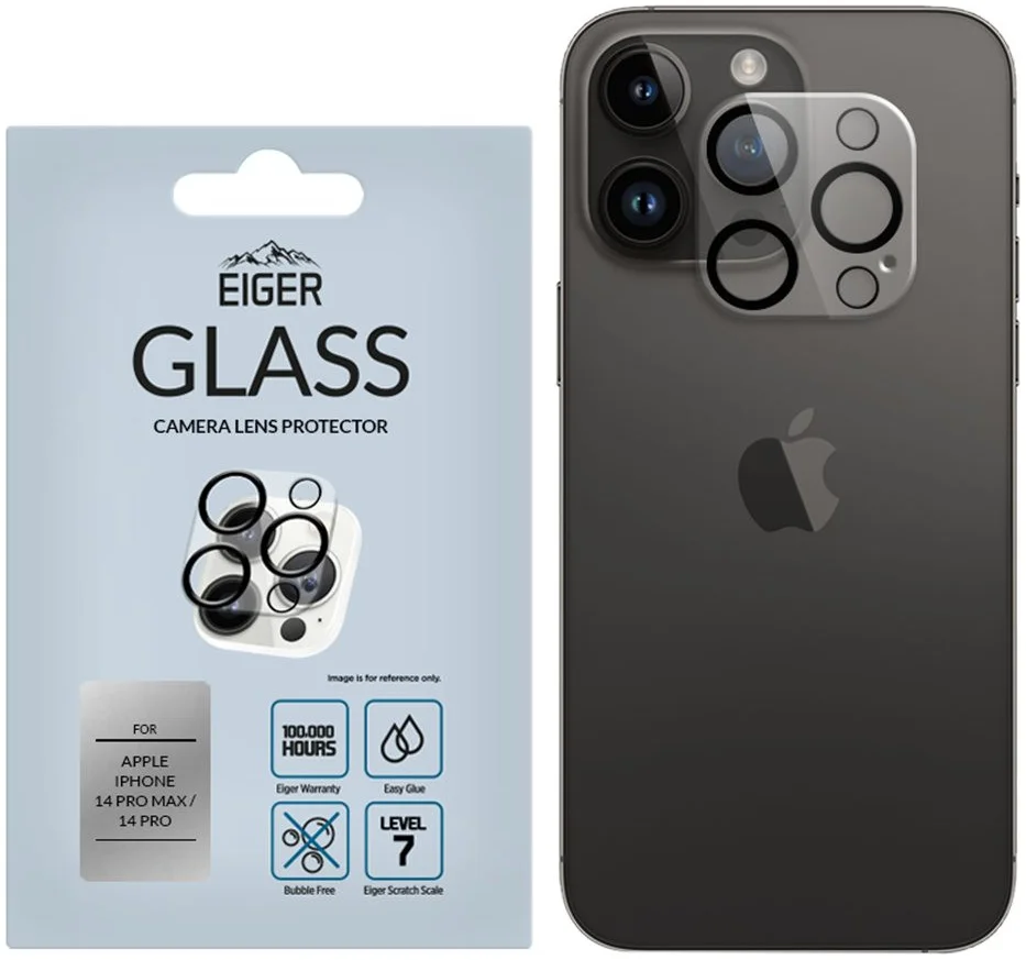 Eiger Apple iPhone 14 Pro / 14 Pro Max Camera Protector Tempered Glass afbeelding 1