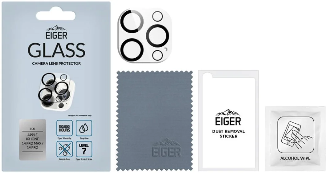 Eiger Apple iPhone 14 Pro / 14 Pro Max Camera Protector Tempered Glass afbeelding 3
