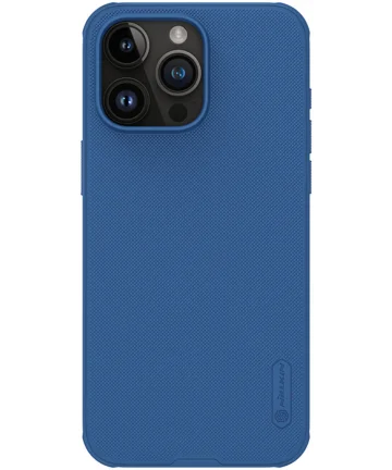 Nillkin Super Frosted Shield Apple iPhone 15 Pro Max Hoesje Blauw Hoesjes