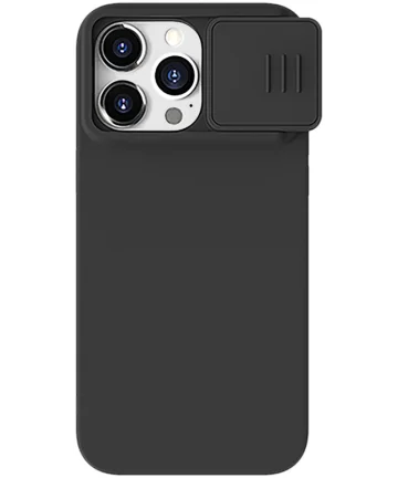 Nillkin CamShield Siliconen iPhone 15 Pro Hoesje Camera Slider Zwart Hoesjes