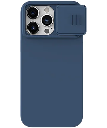 Nillkin CamShield Siliconen iPhone 15 Pro Hoesje Camera Slider Blauw Hoesjes