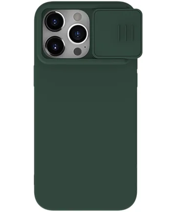 Nillkin CamShield Siliconen iPhone 15 Pro Hoesje Camera Slider Groen Hoesjes