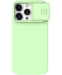 Nillkin CamShield Siliconen iPhone 15 Pro Max Hoesje met Slider Mint